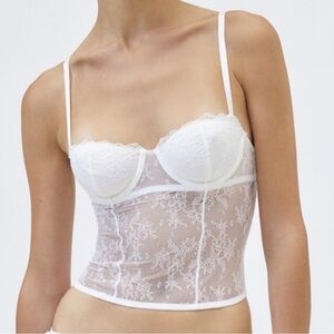 OUT FROM UNDER Cami Lace Underwire Bustier Size Large